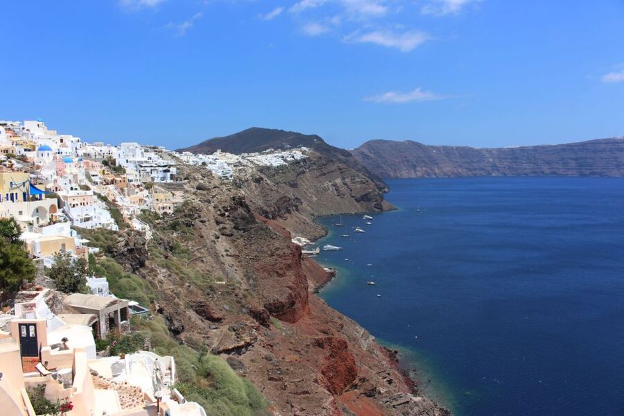 1-Day Boat Trip: Santorini Volcano, Thirassia & Oia Sunset - Sailing beneath Oia’s cliffs