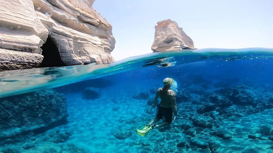 Adamantas: Full-Day Milos & Poliegos Boat Tour with Meals - Fishing villages and Poliegos blue water
