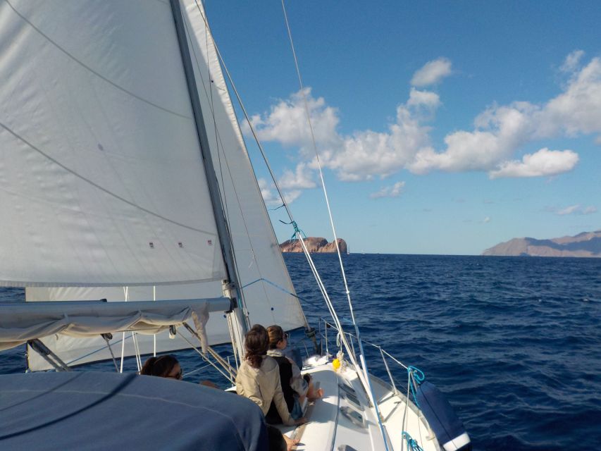 Adamantas: Milos Sightseeing Sailboat Cruise - Sykia Cave and the green-water swimming stop