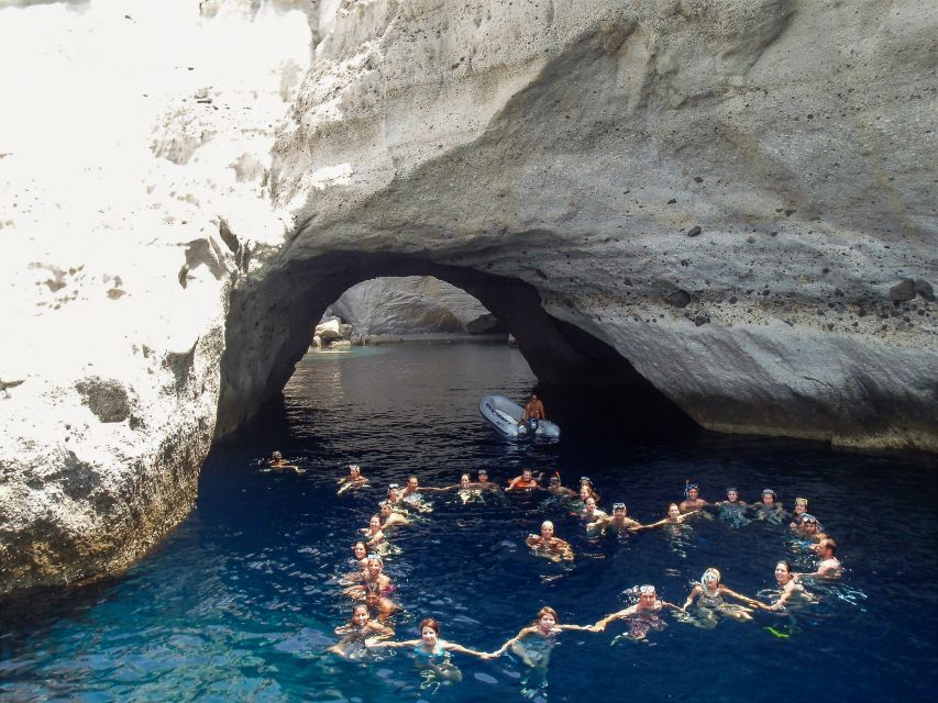 Adamas: Milos & Polyaigos Full-Day Sailboat Tour with Lunch - Kleftiko: caves, cliffs, and lunch
