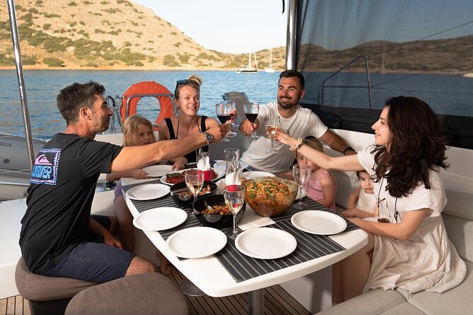 Ag.Nikolaos: Catamaran Trip with Sushi, Drinks, & Water Toys - The sunset sail back to Agios Nikolaos