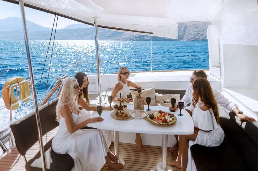 Agios Nikolaos All-inclusive Catamaran Cruise & Water Toys - Starting with espresso and a light Cretan breakfast
