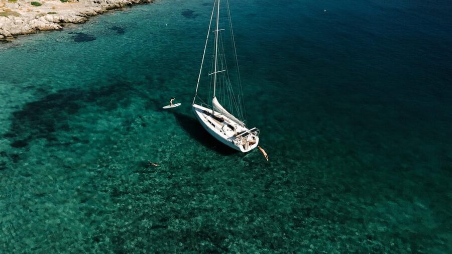 Agios Nikolaos: Golden Hour Sailboat Tour with Wine & Snacks - Spinalonga viewed from the sea