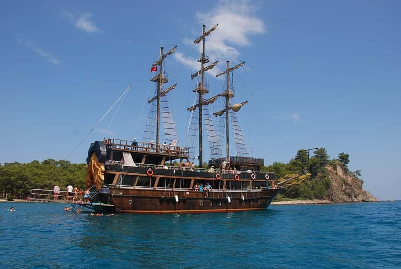 Alanya: Party Pirate Boat Trip w/Meal, Drinks, Pickup Option - A pirate ship with a practical side