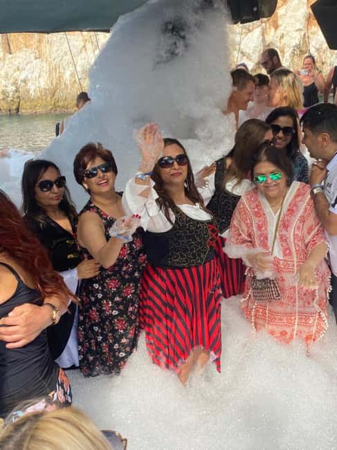 Alanya Pirate Boat: Lunch, Disco & Foam Party Included - Leaving Alanya harbor with the castle ahead