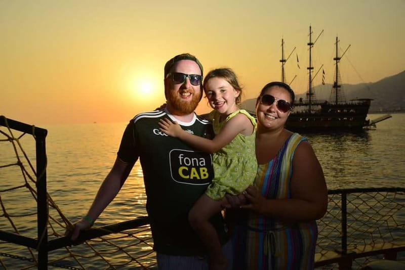Alanya Pirate Sunset Cruise w/ Foam Party & Optional Drinks - Castle Walls, Sea Caves, and Cleopatra Beach