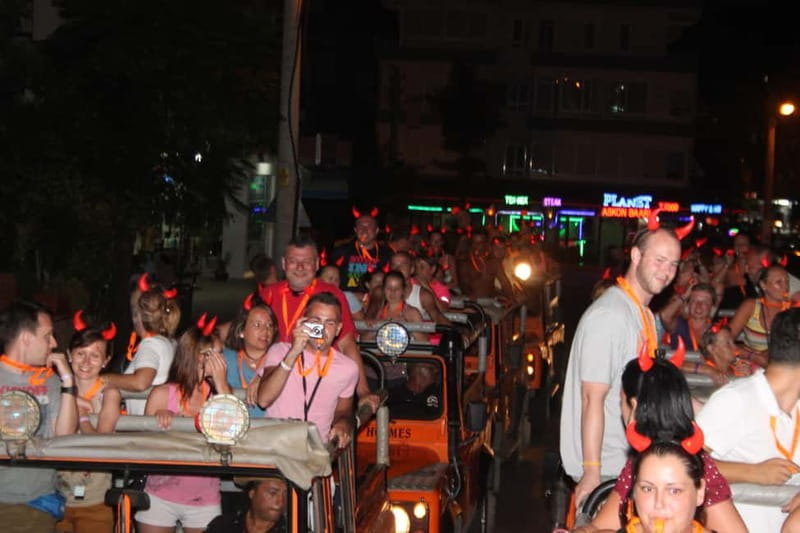 Alanya: Sunset Night Safari with Boat Trip with Dinner - Belly dancing, foam, fire, and fireworks