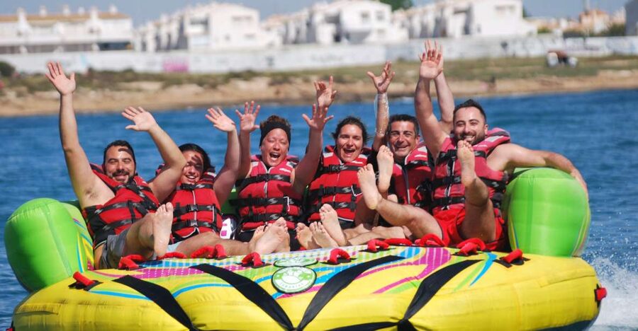 Alicante: Boat Powered Crazy Sofa Ride - From boat transfer to first pull
