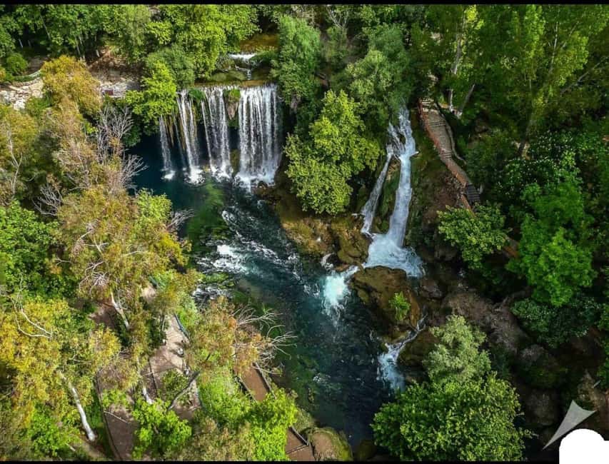 Antalya: Kaleici, Duden Waterfalls And Boat Tour With Lunch - Upper Düden Waterfall, caves behind the water