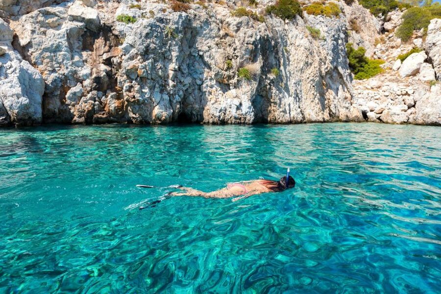 Athens: Islands Swimming Day Cruise. DJ, Lunch & Drinks inc. - Lunch is filling Greek buffet fare