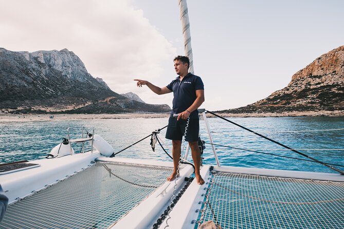 Balos & Gramvousa Luxury Catamaran Sailing Cruise from Kissamos - Lunch and swimming at Gramvousa