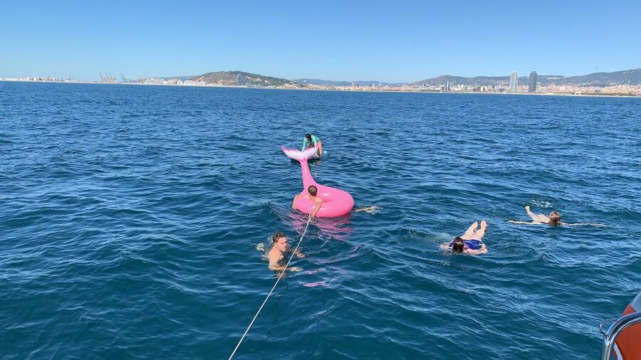 Barcelona: 2-Hour Sailboat Tour with Paddle Boarding - The swimming stop and paddle board break