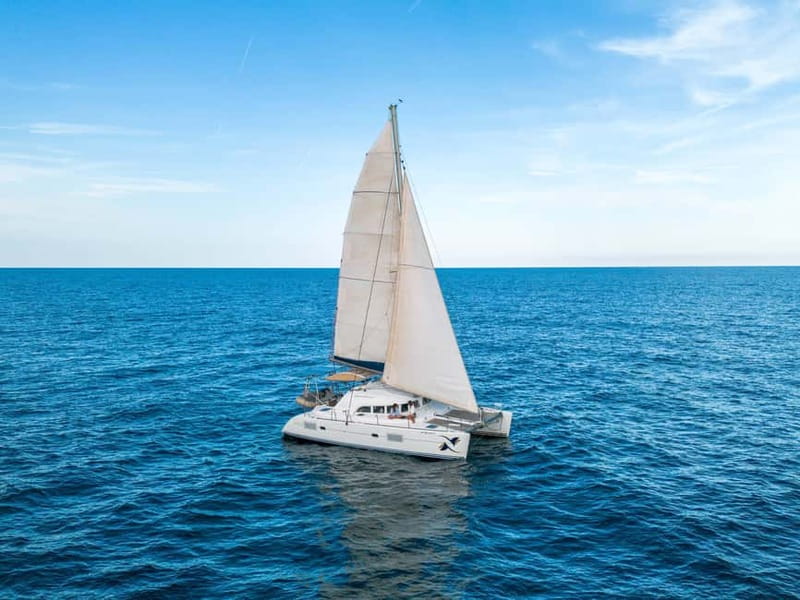Barcelona: Catamaran Cruise w/ Sailing, Wine, & Tapa - The swimming stop and the slower half-hour