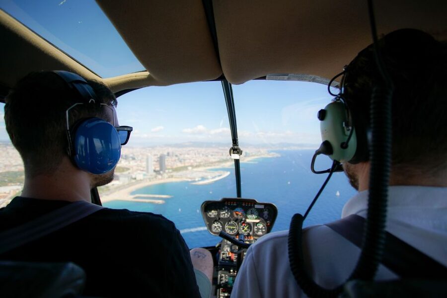 Barcelona: Helicopter Flight with Optional Yacht Cruise - Barcelona from the port, then from the sky
