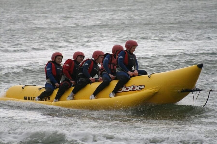 Barcelona: Inflatable Banana Boat Ride - The best views come from changing your position
