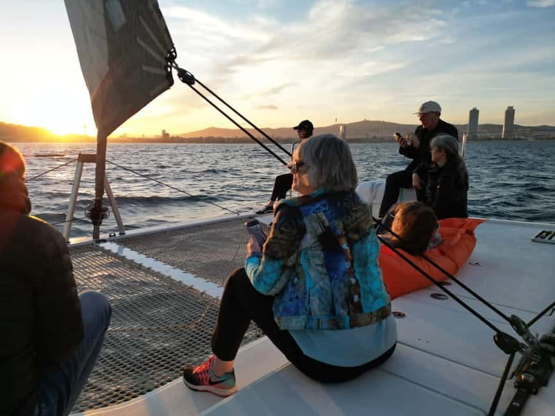 Barcelona: Luxury Catamaran Sunset Cruise - The swim, snorkeling, and paddleboard stop