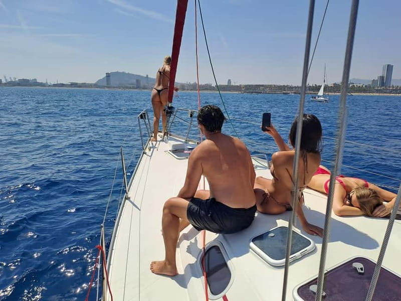 Barcelona: Sailing Tour with Drinks and Snacks - The 30-minute Mediterranean swim stop