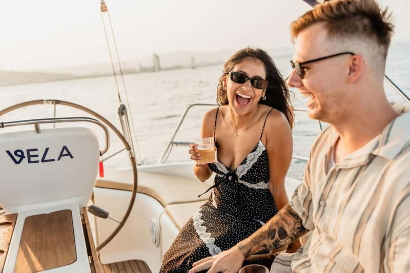 Barcelona: Sailing Tour with Young Local Captain & Drinks - The 40-minute viewpoint stop: drinks, swimming, and photos