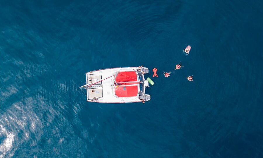 Barcelona: Sunset or Day Catamaran Cruise with Tapa & Drink - Swimming in the Mediterranean during the daytime trip