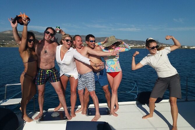Catamaran Semi Cruise Paros Antiparos includes Food and Drinks - Leaving Paroikia for the Paros coast