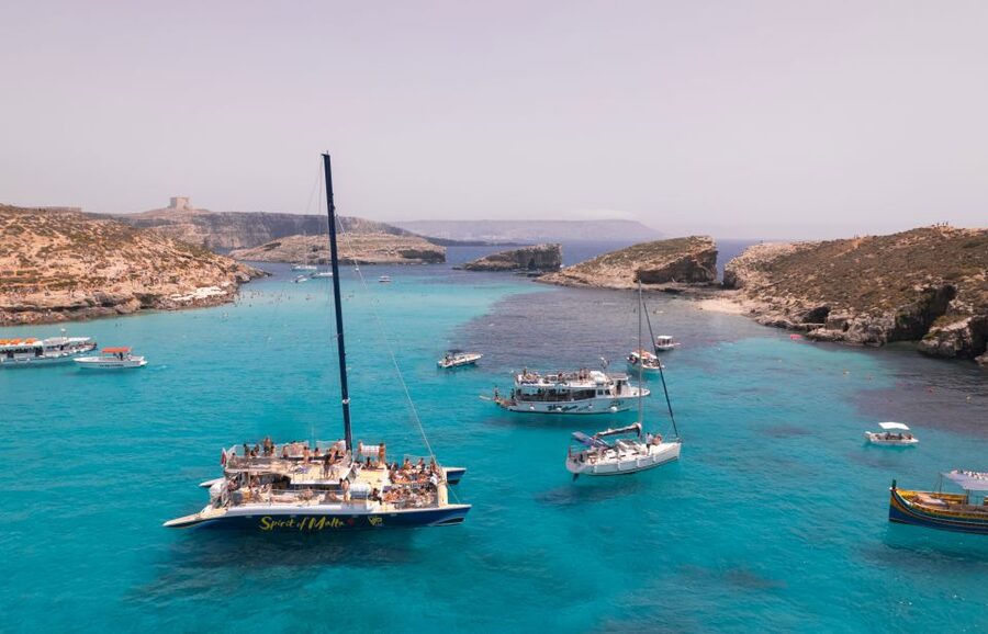 Comino: Blue Lagoon Catamaran Cruise with Lunch and Open Bar - Setting off from Sliema on the Spirit of Malta