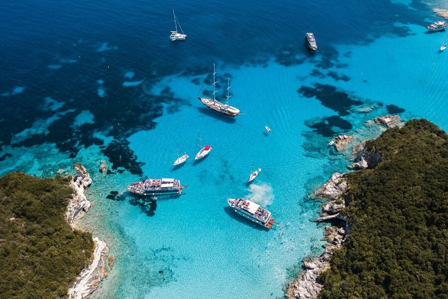 Corfu/Benitses/Lefkimmi: Paxos, Antipaxos, & Caves Cruise - The sea caves come first