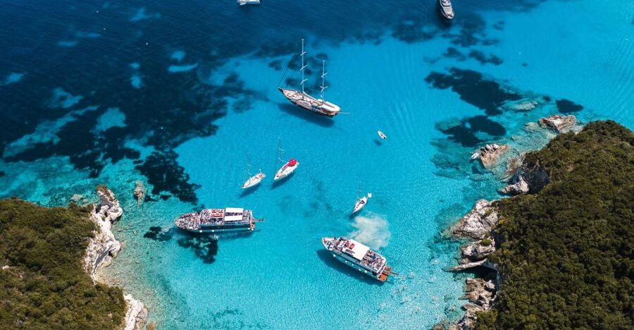 Corfu/Benitses/Lefkimmi: Paxos, Antipaxos, & Caves Cruise - Gaios gives you two hours on land