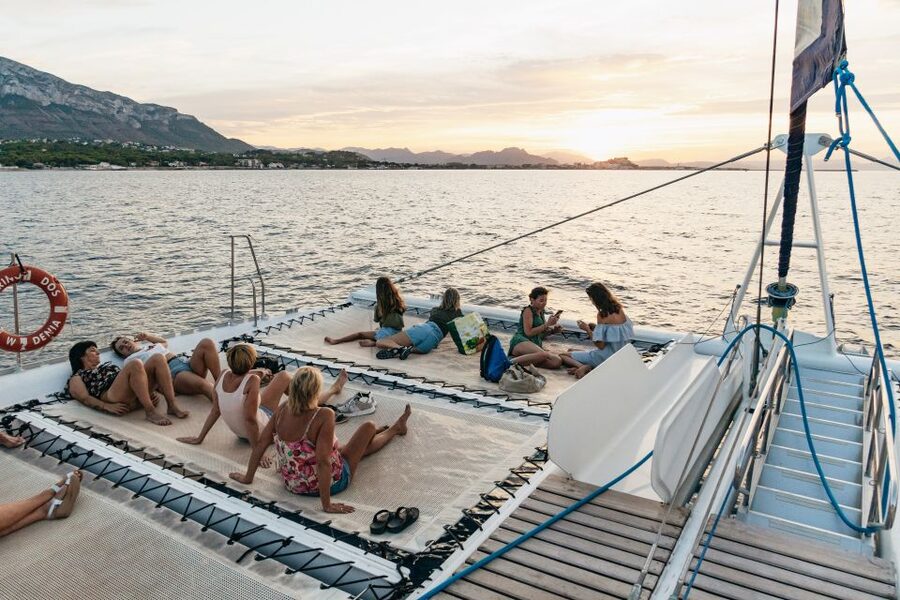 Dénia: Daytime or Sunset Catamaran Cruise - Leaving Puerto Dénia for the bay