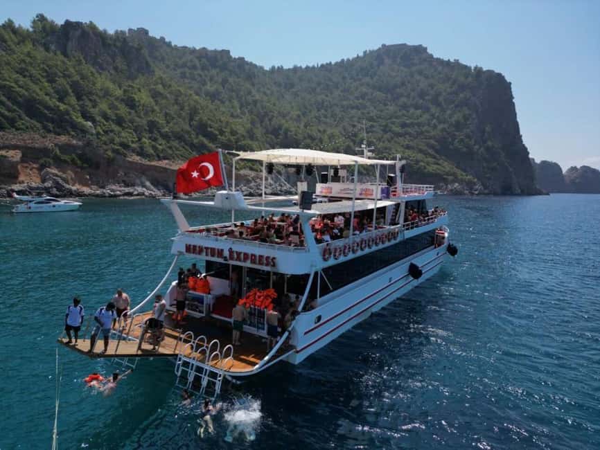 From Alanya: Boat Tour with Unlimited Soft Drinks and Lunch - A $21 way to see Alanya from the sea