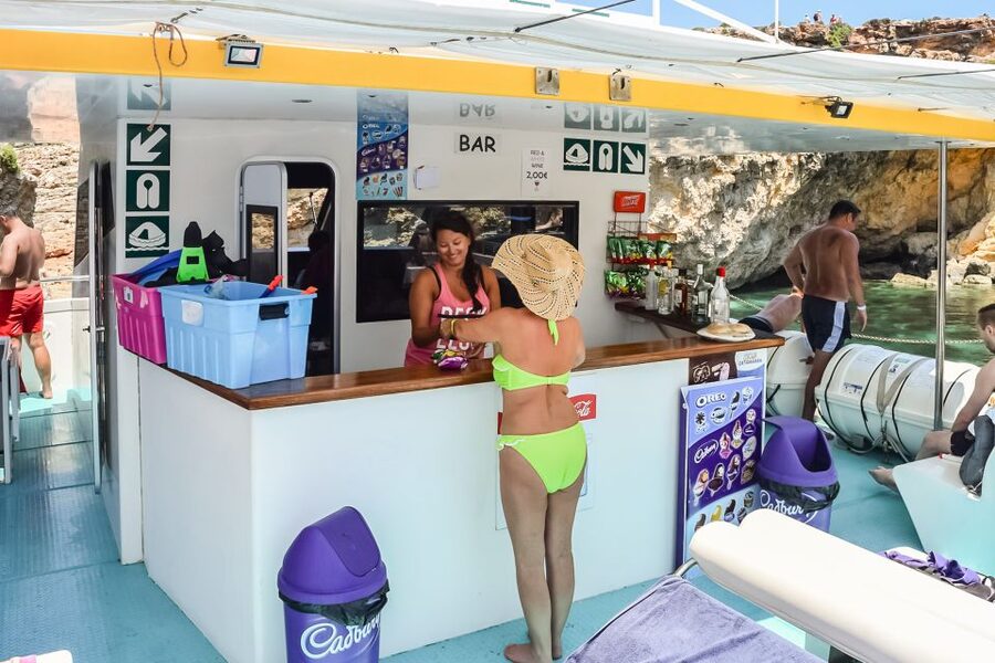 From Bugibba: Blue Lagoon Afternoon Swim with Sunset Cruise - Crystal Lagoon: the short stop with clear water