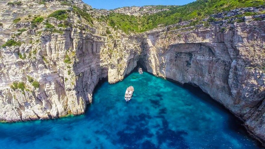 From Corfu: Day Cruise to Paxos, Antipaxos, and Blue Caves - Morning departure from Corfu Port