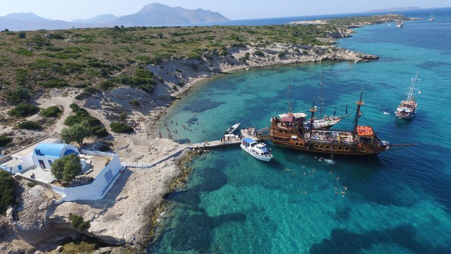 From Kos: 3-Island Pirate Cruise with Lunch and Waterslide - The 55-minute crossing from Kos