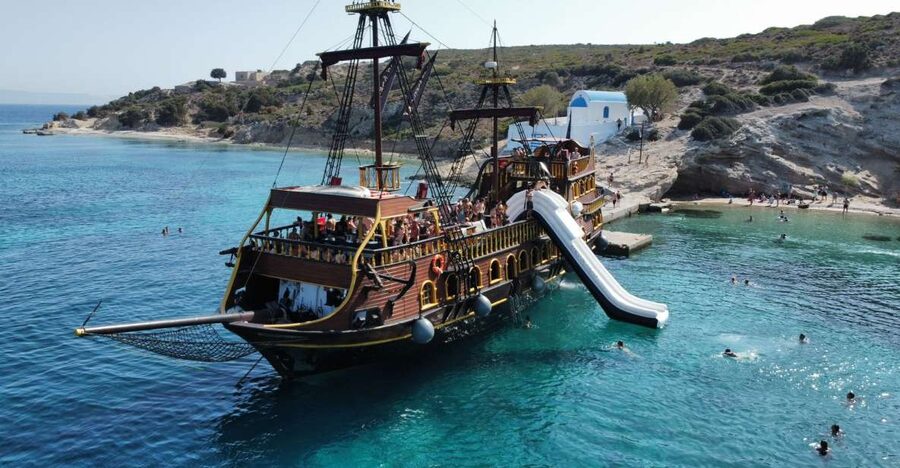 From Kos: 3-Island Pirate Cruise with Lunch and Waterslide - Kalymnos in roughly 55 minutes