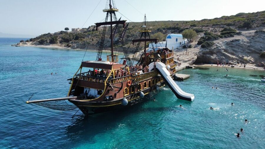 From Kos: 3-Island Pirate Cruise with Lunch and Waterslide - Sun, space, and practical comfort