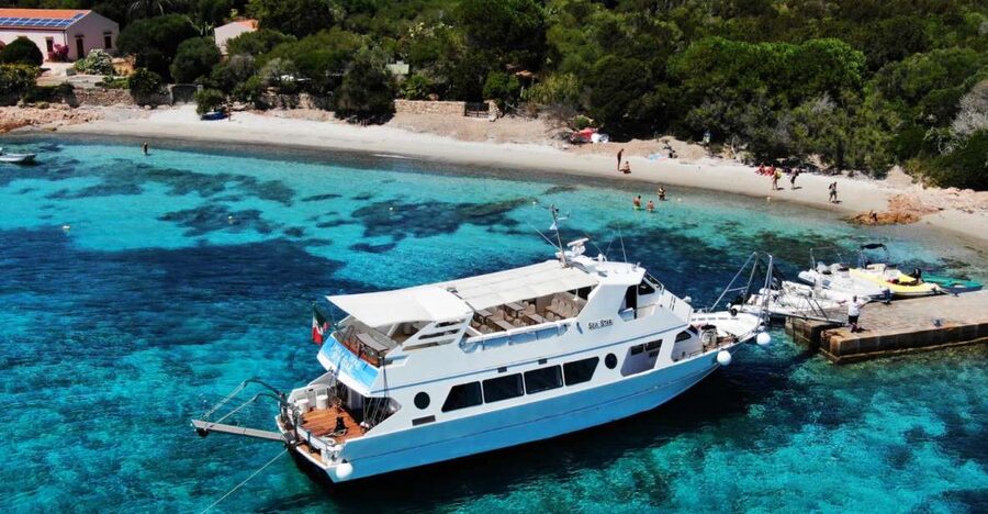 From Palau: La Maddalena Islands Full-Day Trip by Boat - Boarding at Palau and settling in on the Sea Star