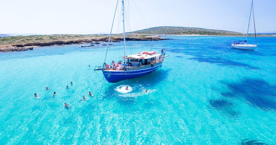 From Paros: Antiparos and Despotiko Full-Day Swim Cruise - The Blue Lagoon swim stop