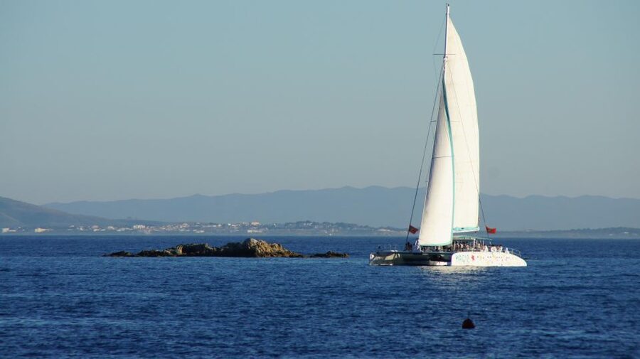 From Roses: Sunset Catamaran Cruise - The Bay of Roses from the catamaran