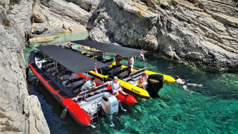 From Split: Blue Cave, Hvar, Mamma Mia, 5 Islands boat Tour - Stupišće and the military side of Vis
