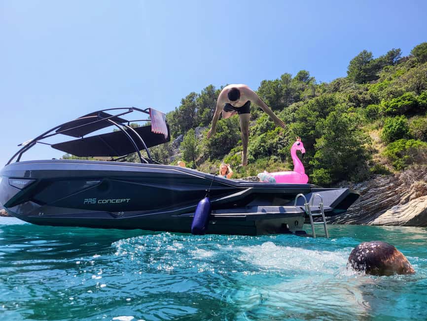 From Split: Blue Cave, Hvar, Mamma Mia, 5 Islands boat Tour - Leaving Split for the Blue Cave on Biševo
