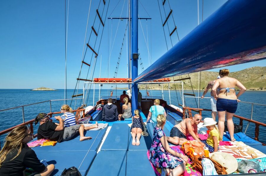 From the Port of Kos: Full Day Boat Cruise to 3 Islands - The sailing from Kos to Kalymnos