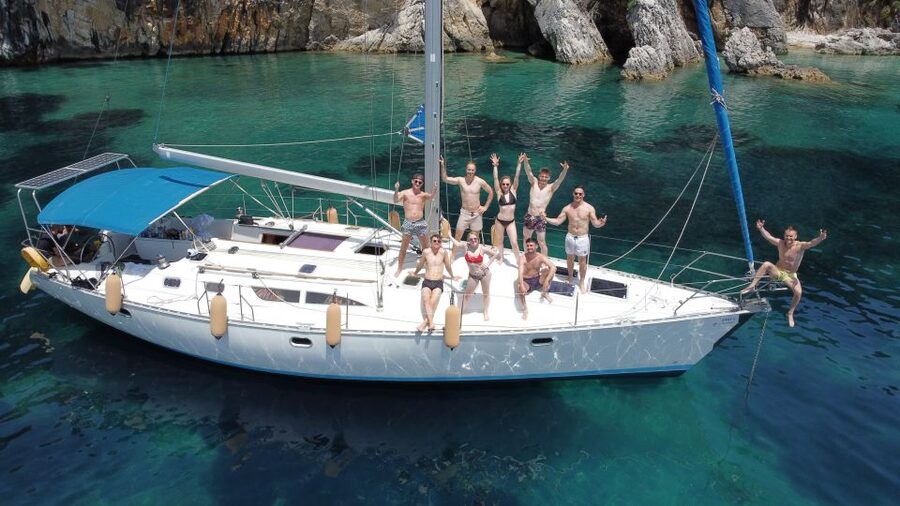 Gouvia: Corfu Island Sailing Trip with Snack and Soft Drinks - The Blue Caves add a quieter final stop