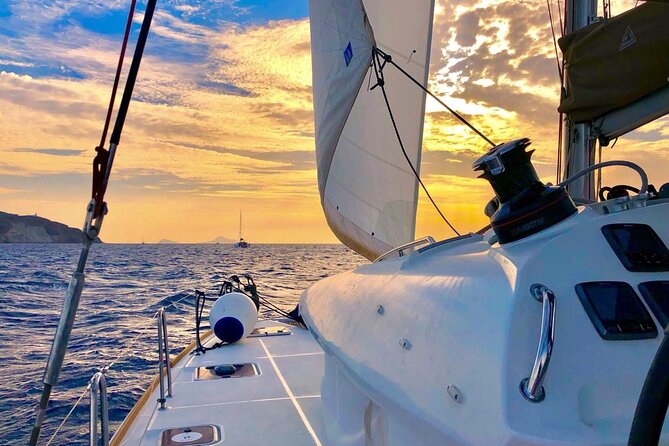 Half Day Premium Catamaran Cruise in Santorini including Oia - Warm water near the Santorini volcano
