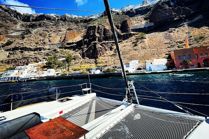 Half Day Premium Catamaran Cruise in Santorini including Oia - Thirassia: the main swim and meal stop