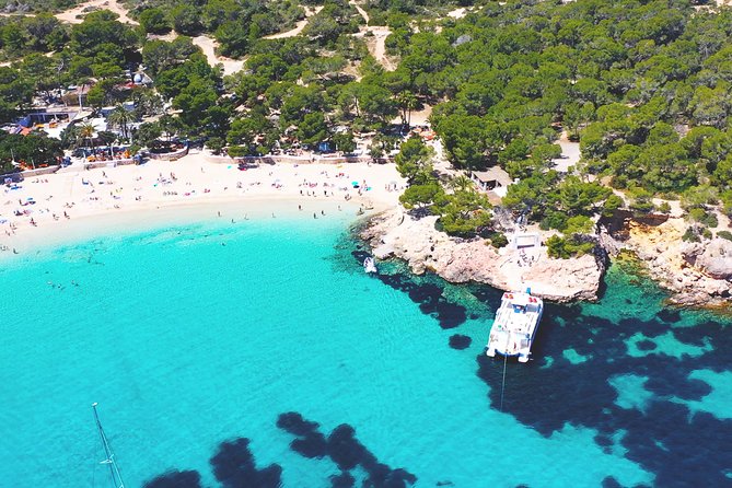 Ibiza Beach Hopping Cruise with Paddleboards, Drinks and Food 6h - Cala Bassa: another beautiful stop, with a practical limitation
