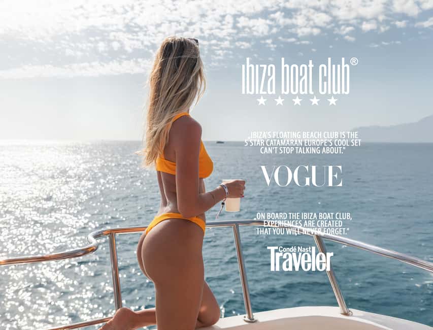 Ibiza: Half Day Pass at Ibiza Boat Club with Brunch & Drinks - Finding your place on the 90-foot catamaran