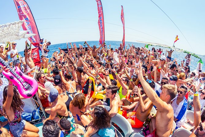 Ibiza Ocean Club Boat Party with 3 Hours Premium Drinks and DJ - The swim stop and the Mediterranean water