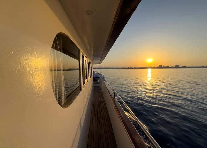 Larnaca: Sunset Cruise with a Glass of Wine - From peaceful cruise to group dancing