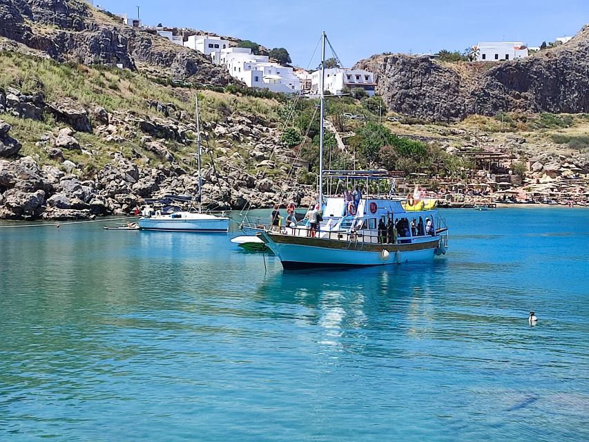 Lindos: Rhodes South-East Coast Cruise with Swim Stops - Guns of Navarone Bay starts the swimming