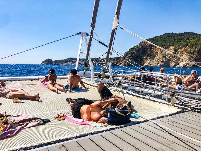 Lloret de Mar: Catamaran Sailing Cruise with BBQ and Drinks - The two-hour stop for swimming and snorkeling