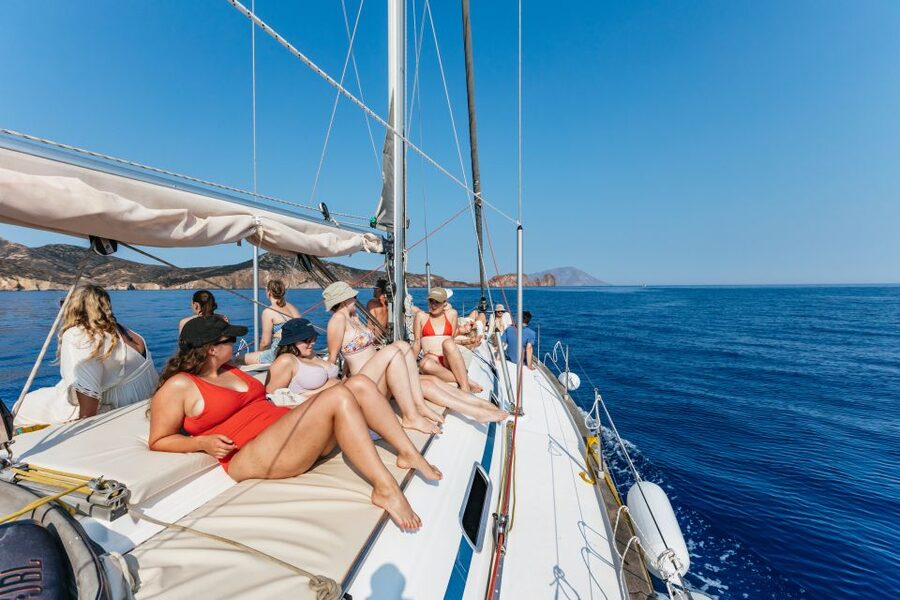 Milos: Kleftiko Cruise with Meal, Drinks and Photos at Sykia - Kalogries: the first swim and breakfast